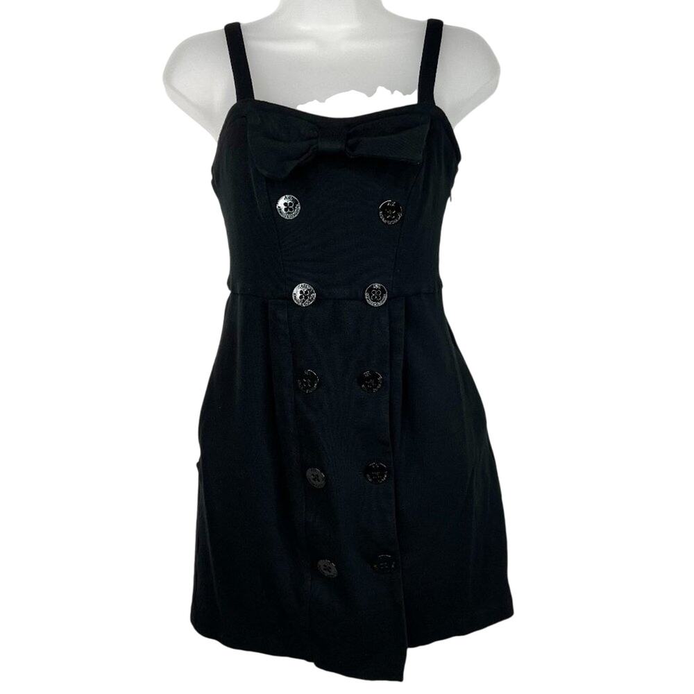 Armani Exchange Black Big Button Micro Mini Dress Small